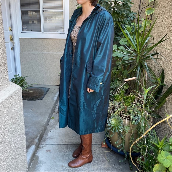 Fleet Street Jackets & Blazers - New metallic teal Fleet Street trench coat